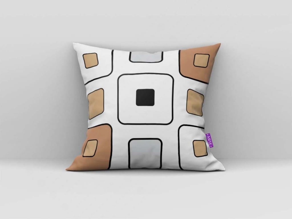 ARTE PARA ALMOFADA - KIT GEOMÉTRICAS MARROM PRETO E BRANCO-4247