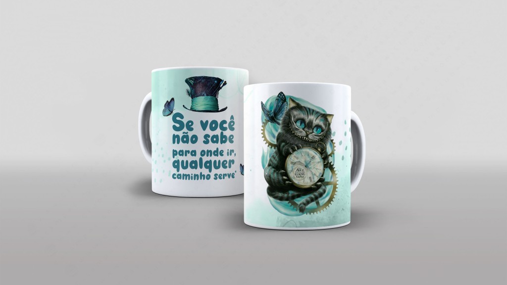 ARTE CANECA - GATO (ALICE NO PAÍS DAS MARAVILHAS-4275