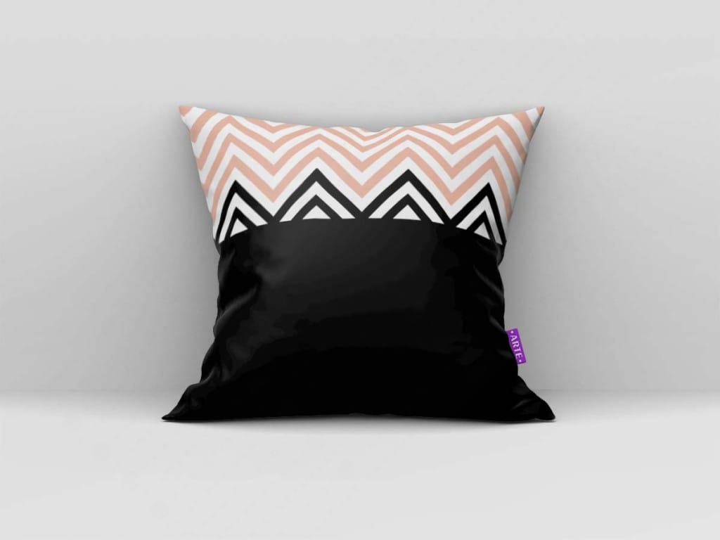 ARTE PARA ALMOFADA - KIT HOME GEOMÉTRICA ROSE E PRETO-4285