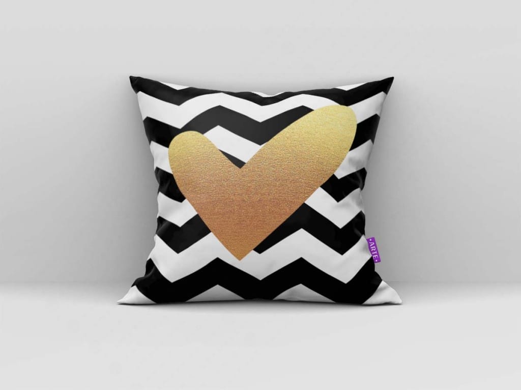 ARTE PARA ALMOFADA ZIG ZAG E CORAÇÃO DOURADO - KIT CORAÇÃO DOURADO-4393