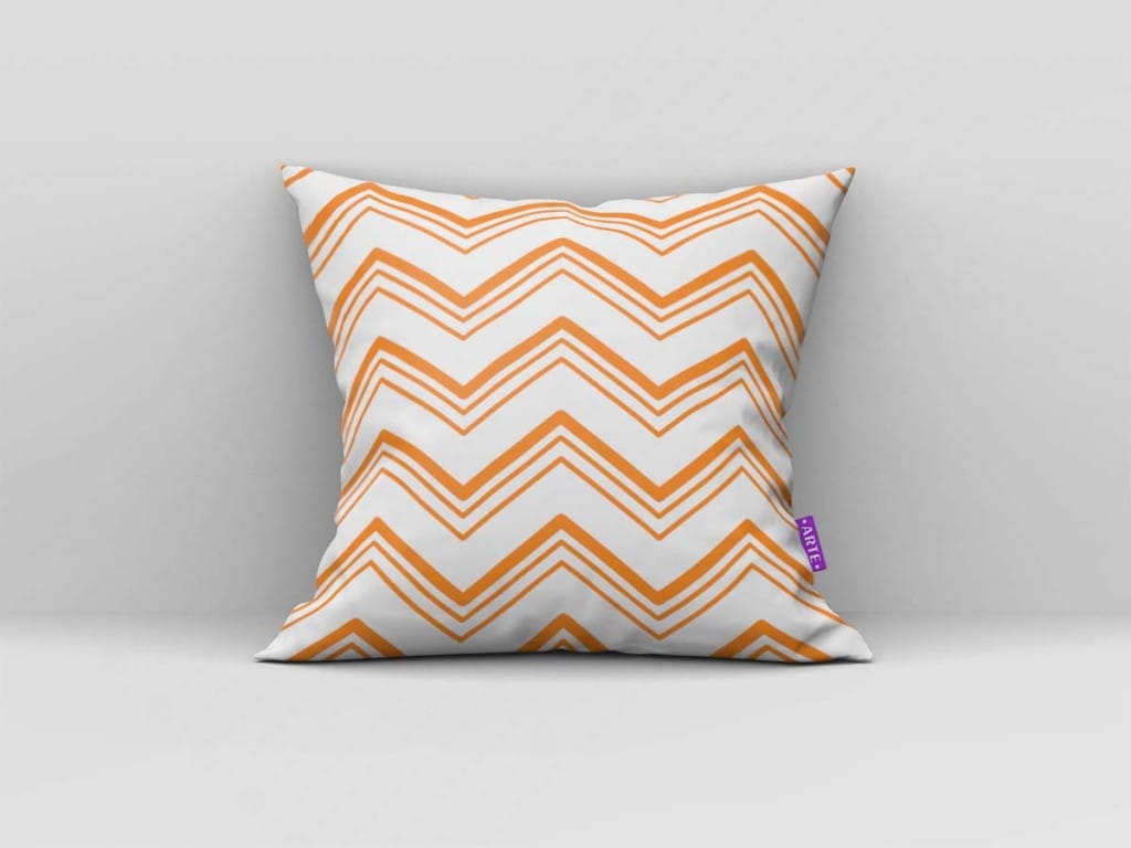 ARTE PARA ALMOFADA ZIG ZAG - KIT FLOR DE LÓTUS GEOMÉTRICAS LARANJA-4550