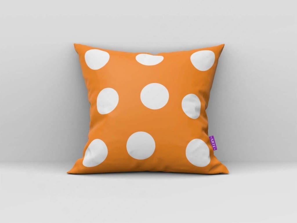 ARTE PARA ALMOFADA BOLINHAS - KIT FLOR DE LÓTUS GEOMÉTRICAS LARANJA-4551