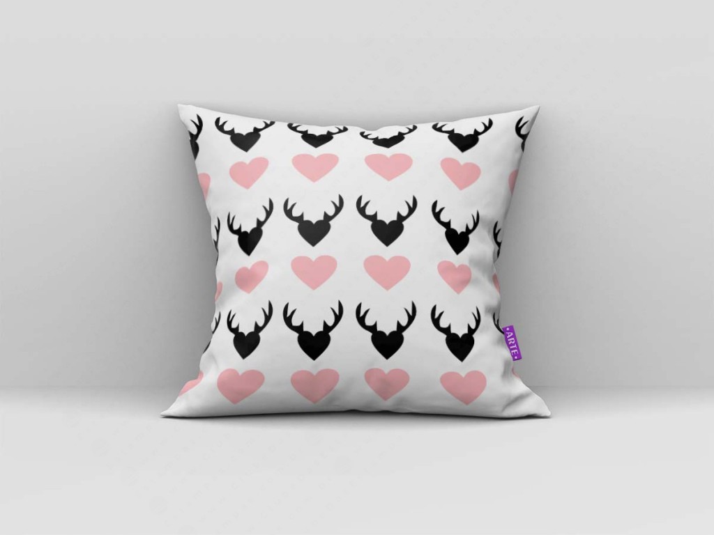 ARTE PARA ALMOFADA CORAÇÕES DE ALCE - KIT LOVE ROSA E PRETO-4589