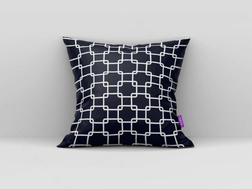 ARTE PARA ALMOFADA DE QUADRADOS - KIT GEOMÉTRICA MODERNA PRETO E BRANCO-4595