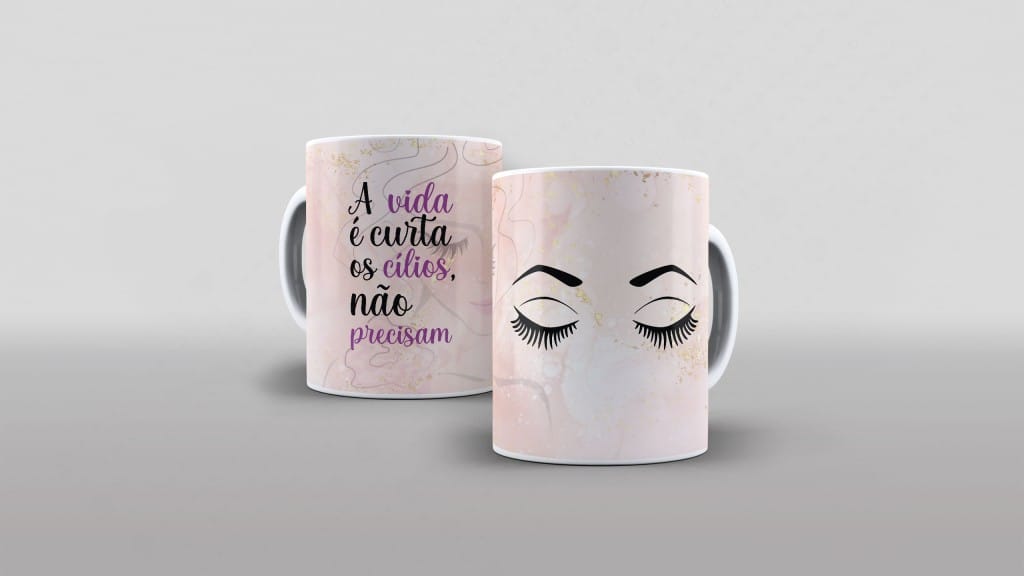 ARTE CANECA - A VIDA É CURTA, OS CILIOS NÃO PRECISAM-4608