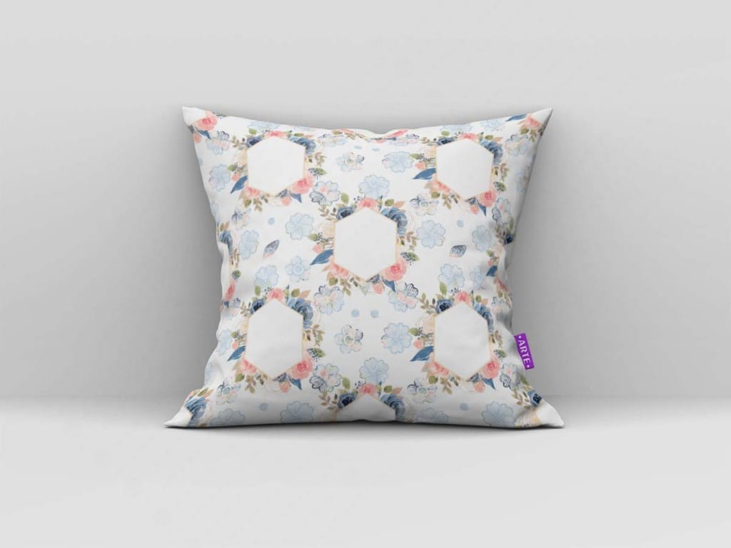 ARTE PARA ALMOFADA - KIT FLORES AZUL E ROSA-4639