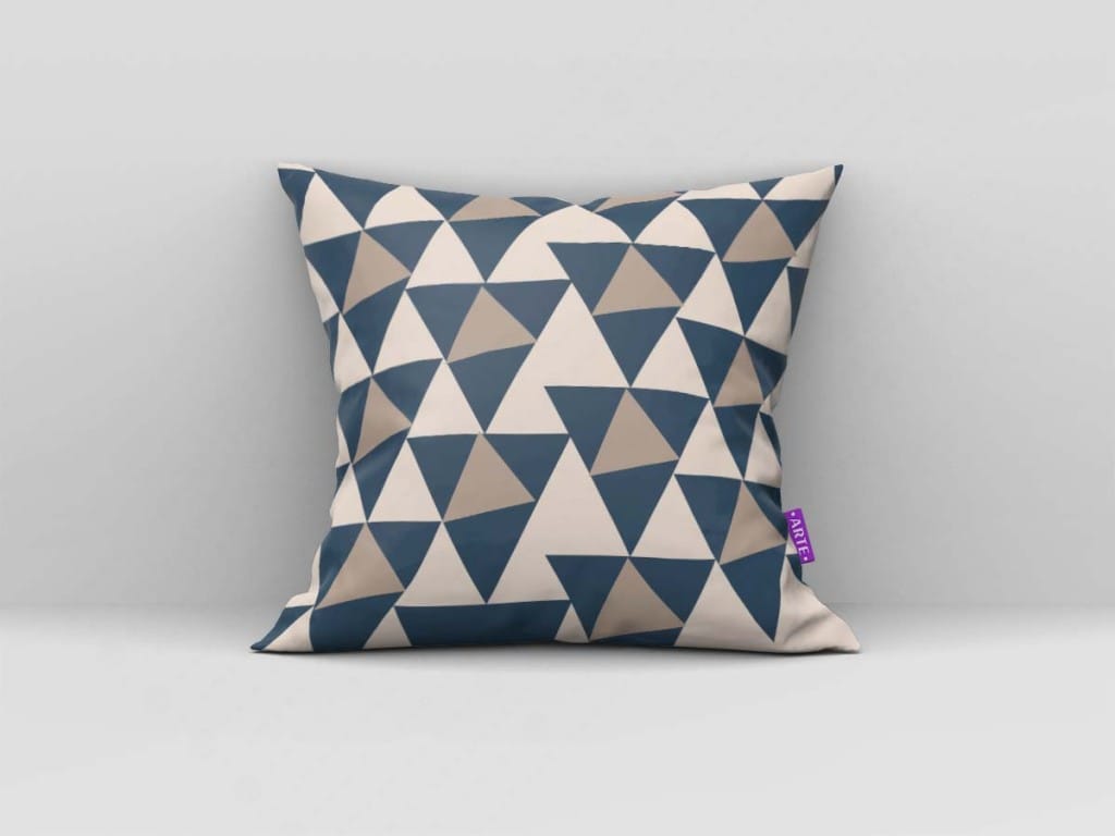ARTE PARA ALMOFADA DE TRIÂNGULOS - KIT GEOMÉTRICAS AZUL E BEGE-4682