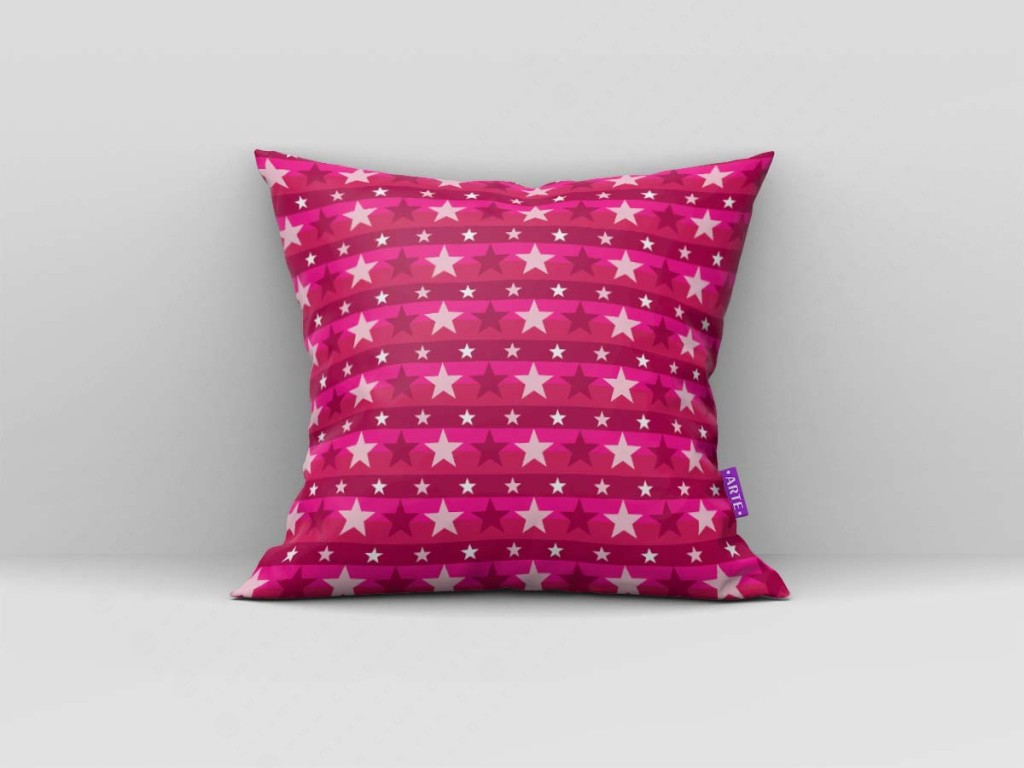 ARTE PARA ALMOFADA DE ESTRELAS ROSA E BRANCA COM LISTRAS - KIT AMERICAN DOLL DIGITAL-4749