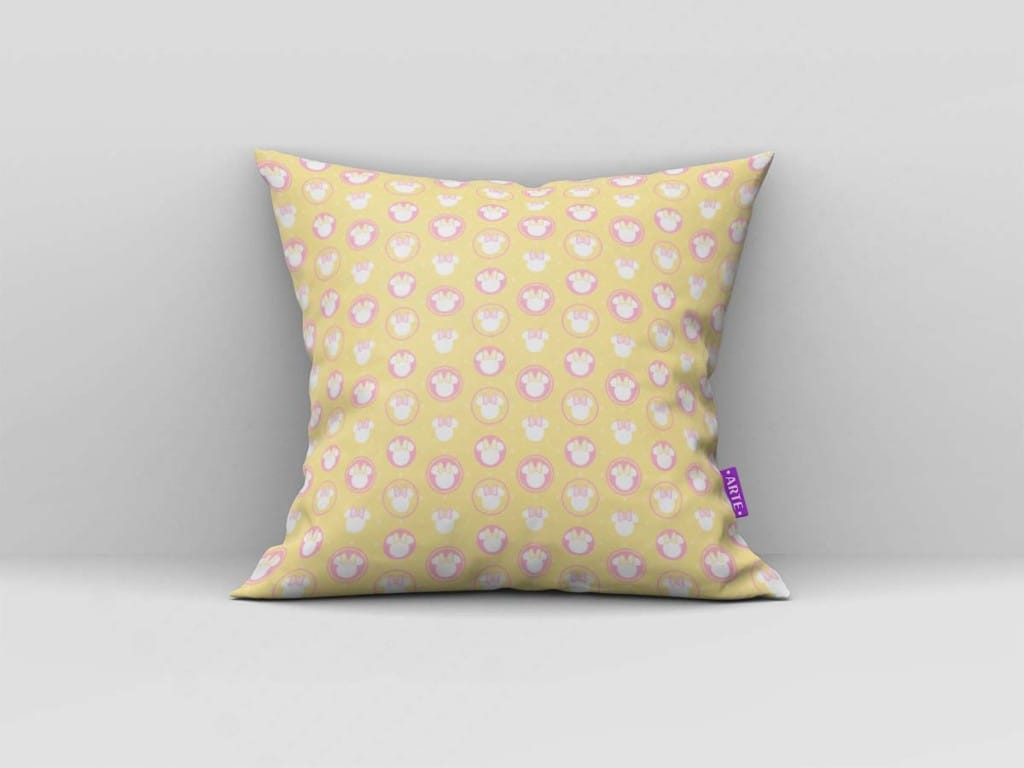 ARTE PARA ALMOFADA DE MINIATURAS - KIT BABY MINNIE MOUSE PINK YELLOW DIGITAL PAPER-4783