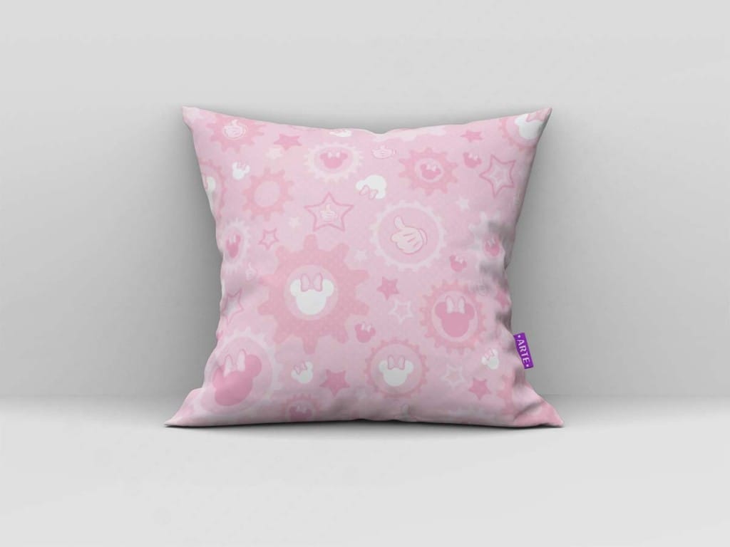 ARTE PARA ALMOFADA DE ENGRENAGENS E MINIATURAS COM ESTRELAS - KIT BABY MINNIE MOUSE PINK YE-4786