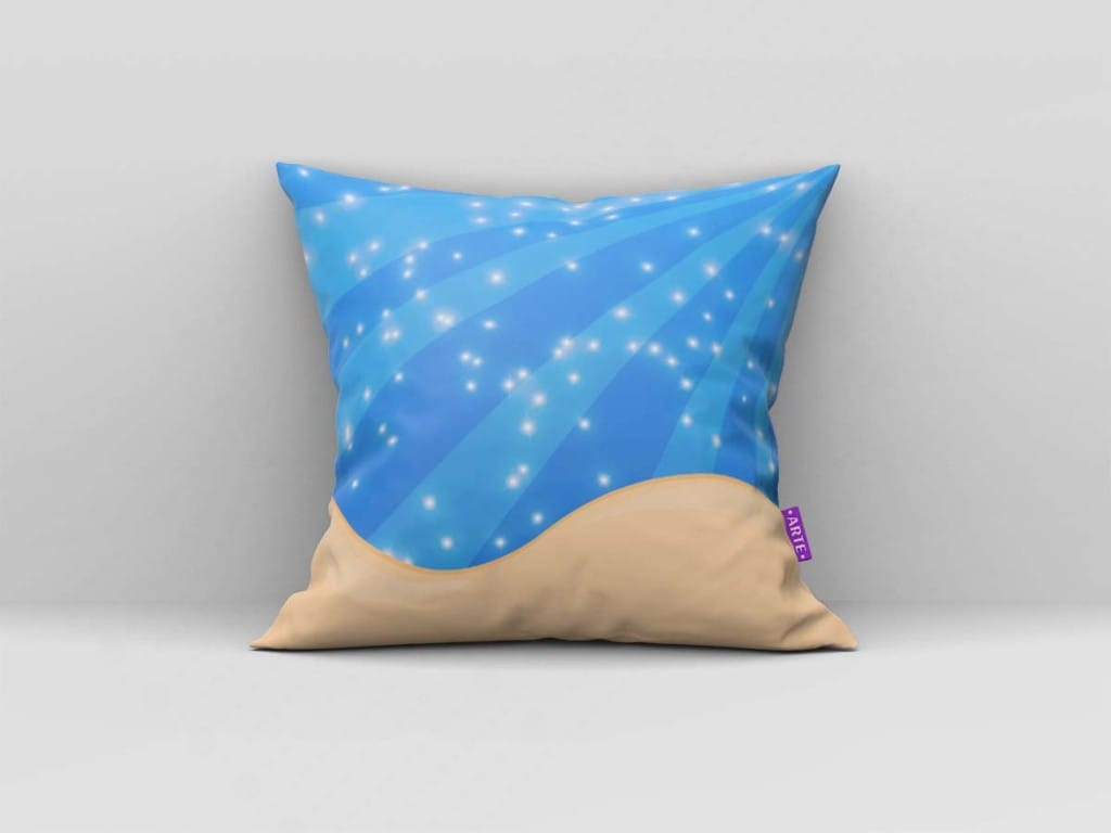 ARTE PARA ALMOFADA DO FUNDO DO MAR COM ESTRELAS E RAIOS DE LUZ - KIT BUBBLE GUPPIES DIGITAL-4838