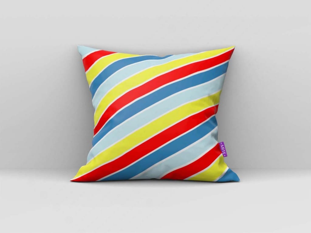 ARTE PARA ALMOFADA DE LISTRAS EM DIAGONAL COLORIDAS - KIT PATO DONALD MAGIC PAPER-4939