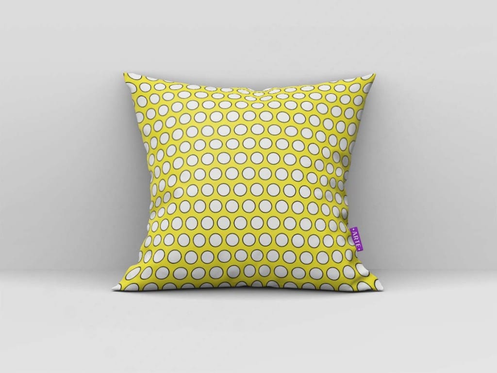 ARTE PARA ALMOFADA DE BOLINHAS BRANCAS COM FUNDO AMARELO - KIT DR. SEUSS DIGITAL PAPER-4972
