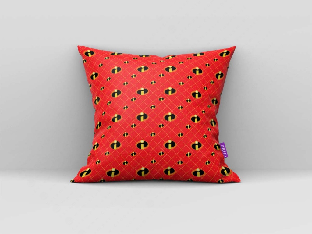 ARTE PARA ALMOFADA XADREZ COM ÍCONES - KIT OS INCRÍVEIS PAPEL DIGITAL-5219