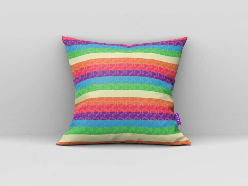 ARTE PARA ALMOFADA DE LISTRAS COLORIDAS E CORAÇÕES DE FERRADURA - KIT MY LITTLE PONY DIGITA-5425