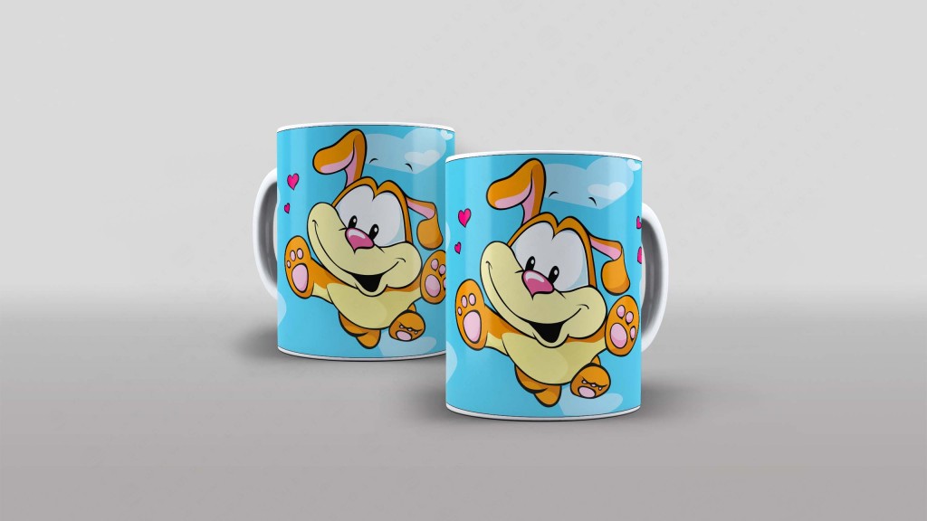 ARTE PARA CANECA DE CACHORRINHO FOFINHO E CORAÇÕES-5767