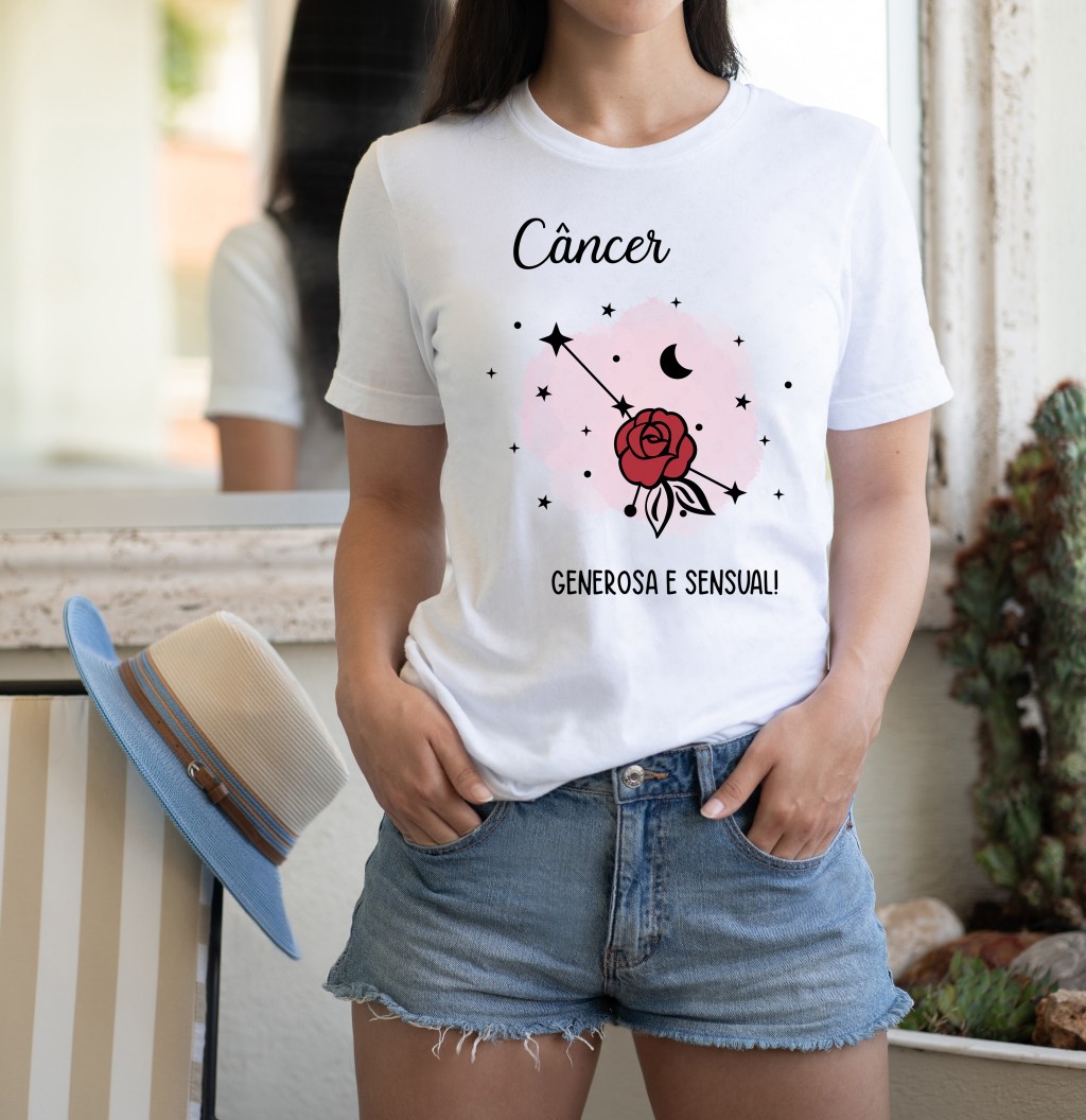 Camiseta Câncer - Signos Flower-6047