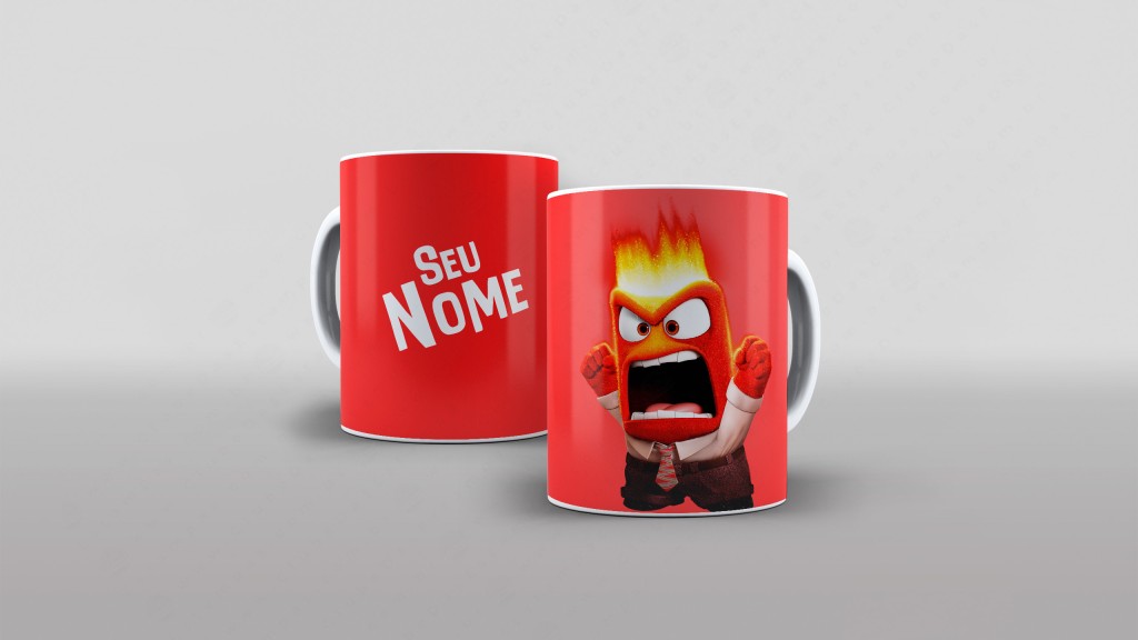 Arte divertidamente 2 raiva com nome para caneca clube das estampas 2-6121