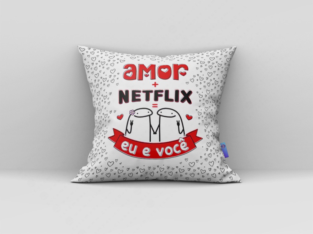 Arte amor mais netflix eu e voce flork para almofada-6148