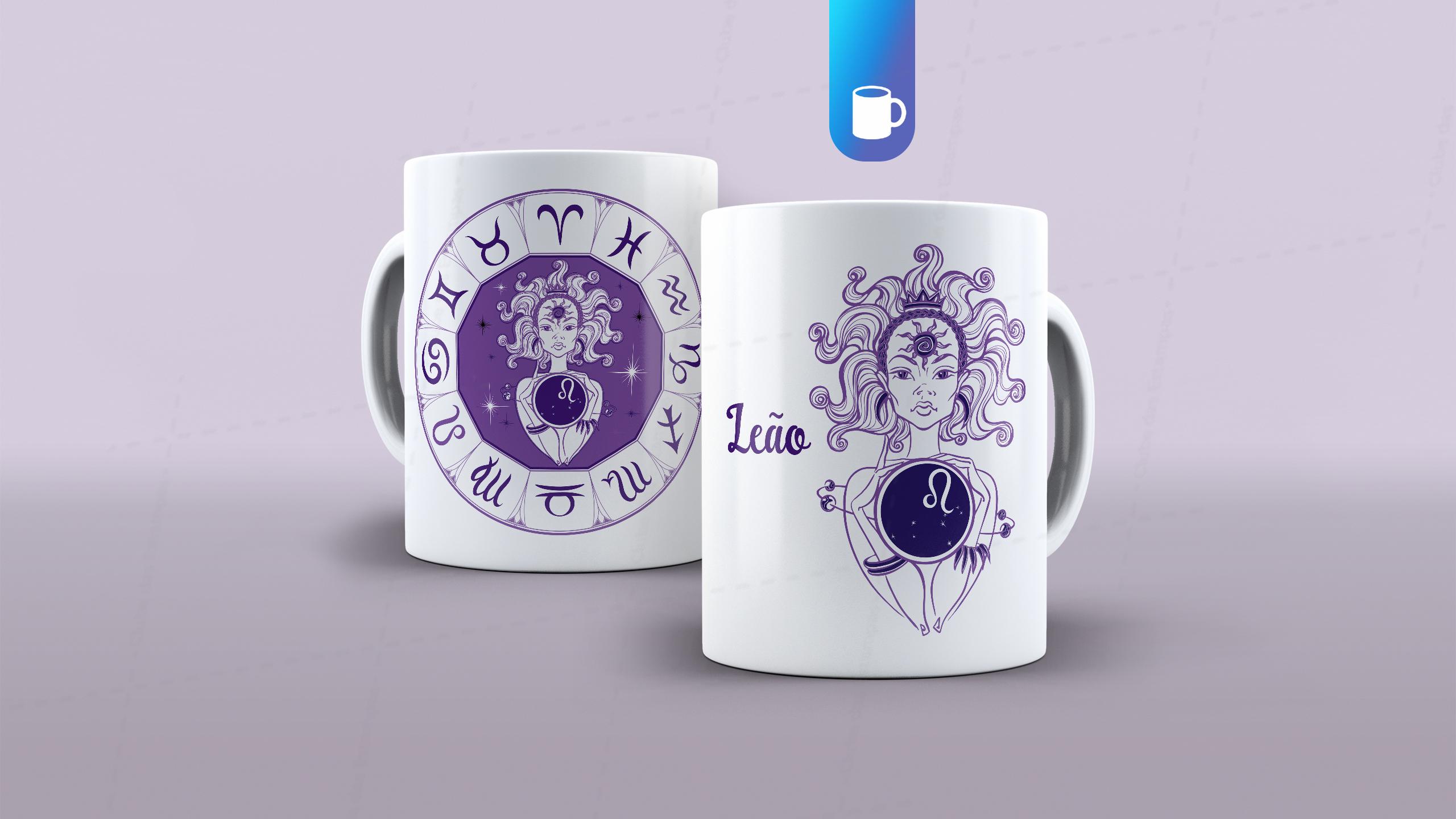 ARTE PARA CANECA SIGNO LEÃO - CLUBE DAS ESTAMPAS-6241