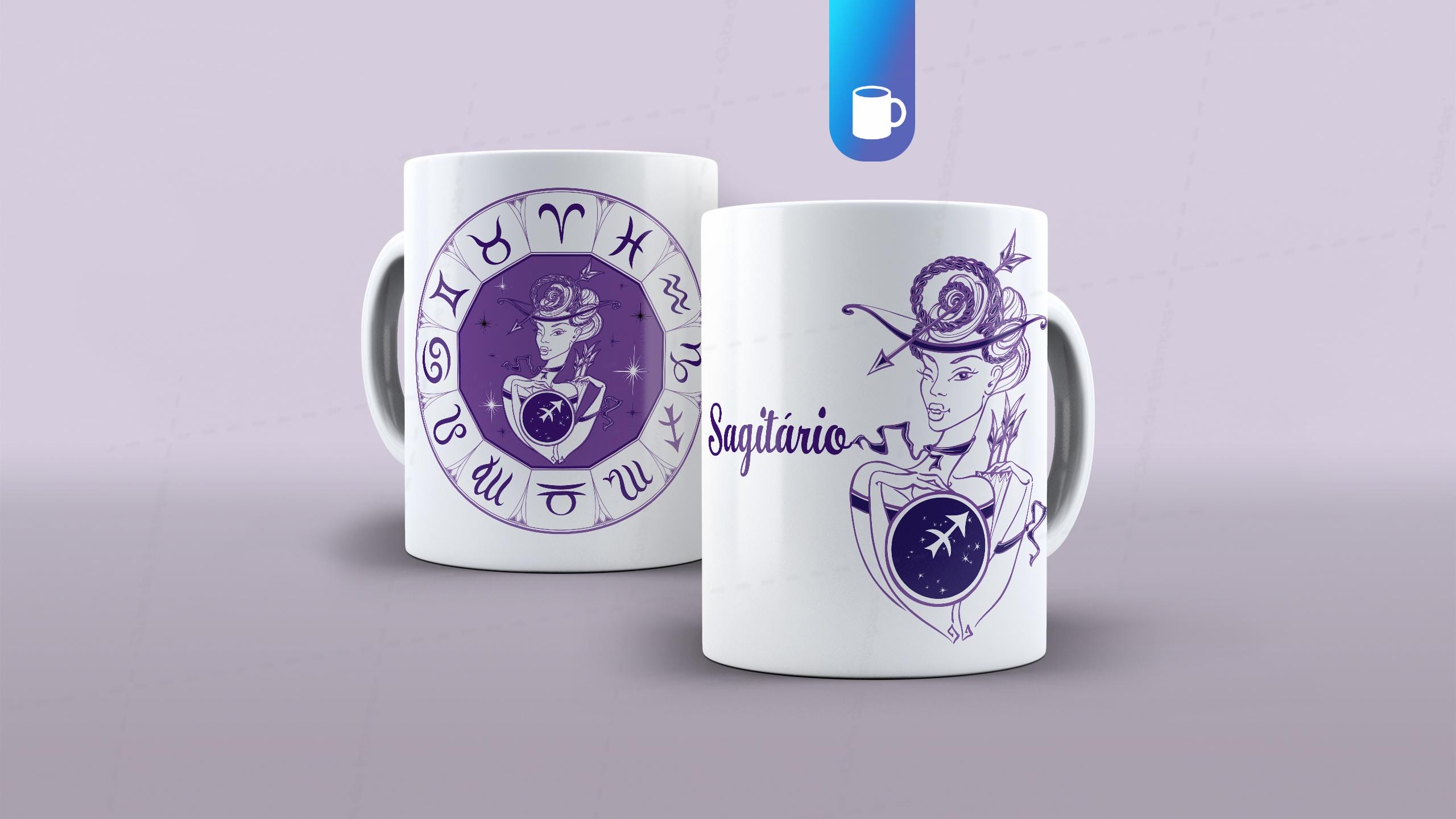 ARTE PARA CANECA SIGNO SAGITÁRIO - CLUBE DAS ESTAMPAS-6244
