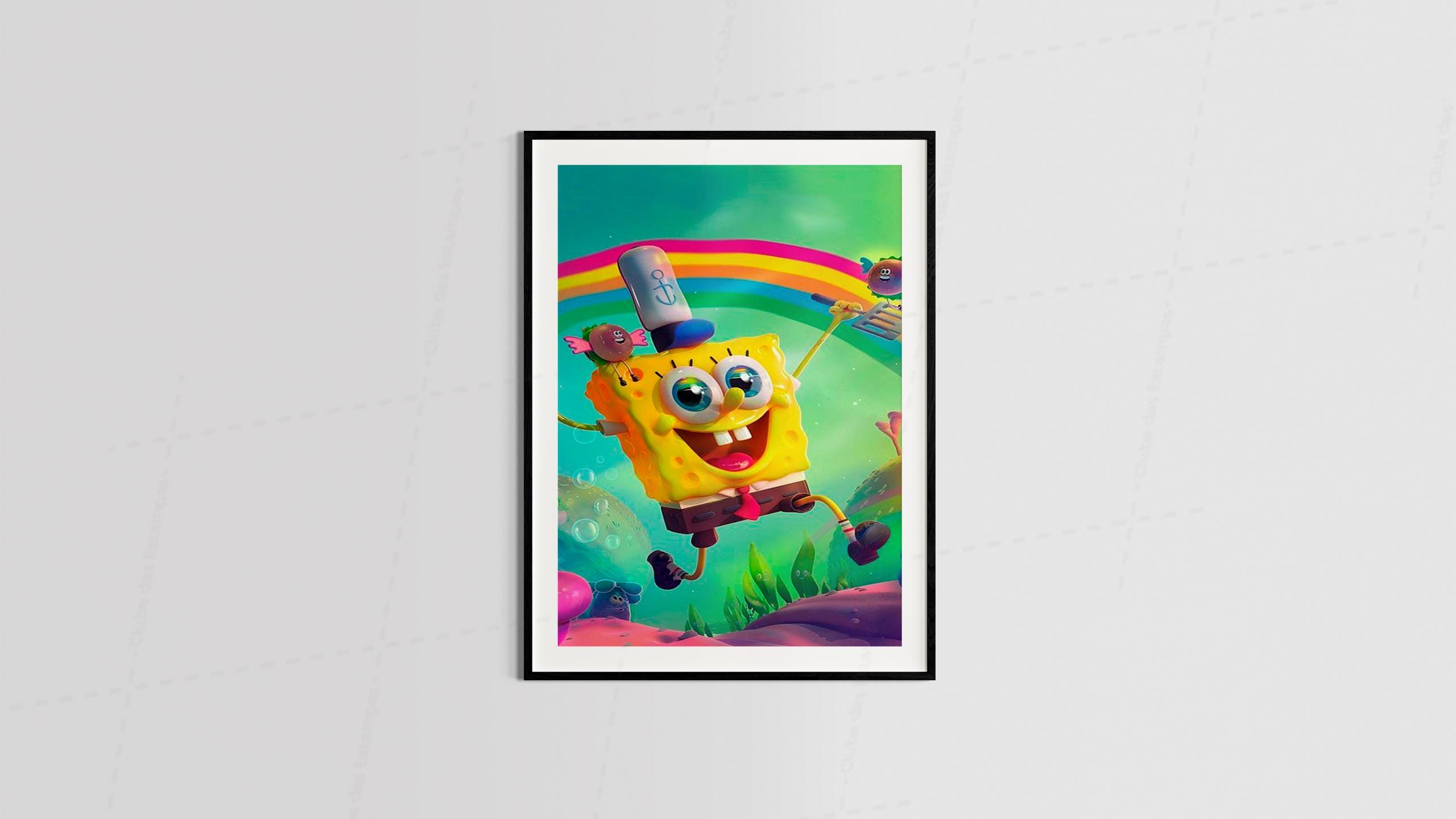 Arte bob esponja estilo desenho animado geek maneira - para quadros e placas decorativos (28-6292