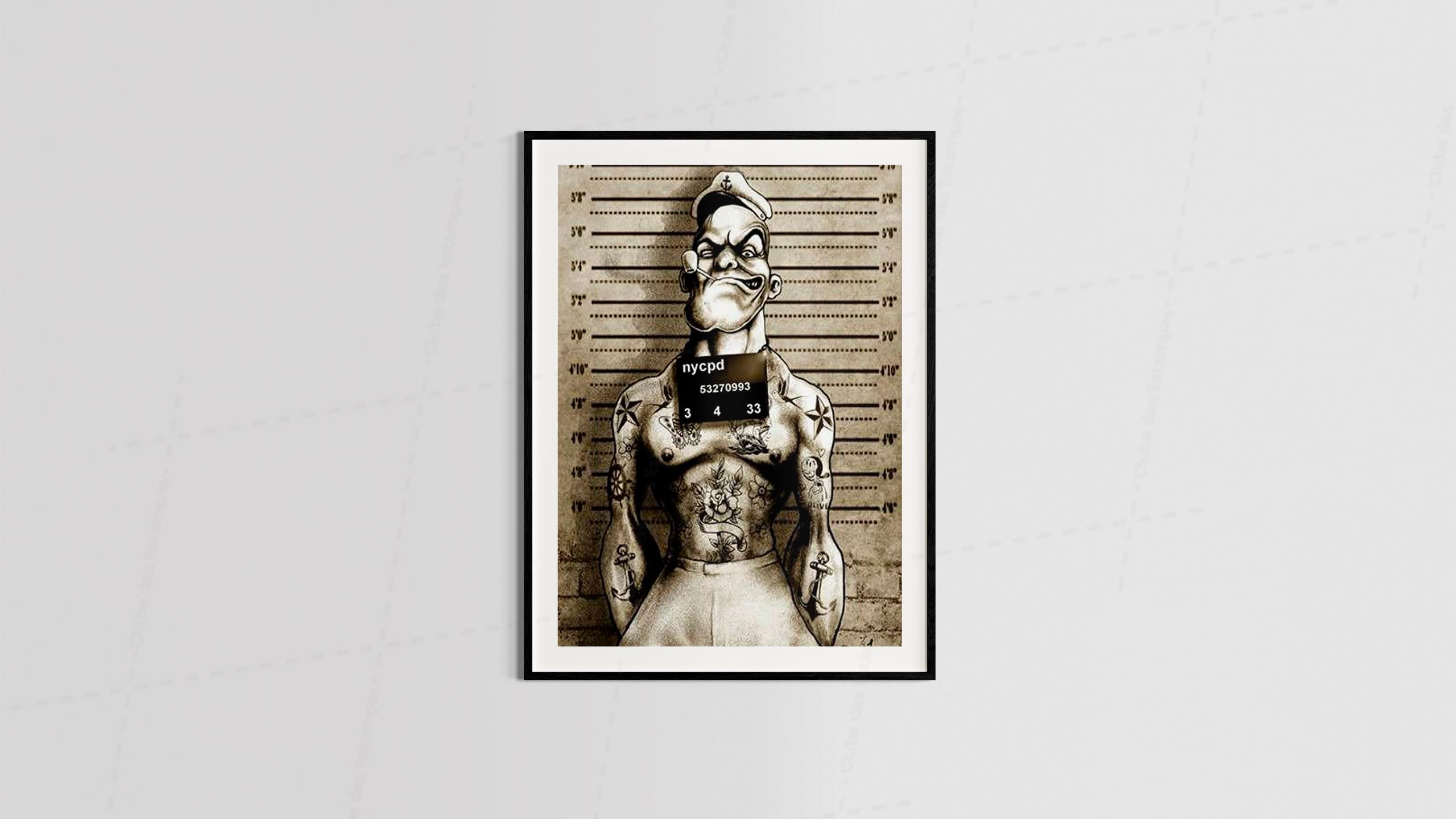 Arte marinheiro popeye estilo desenho animado geek maneira - para quadros e placas decorativos (25-6