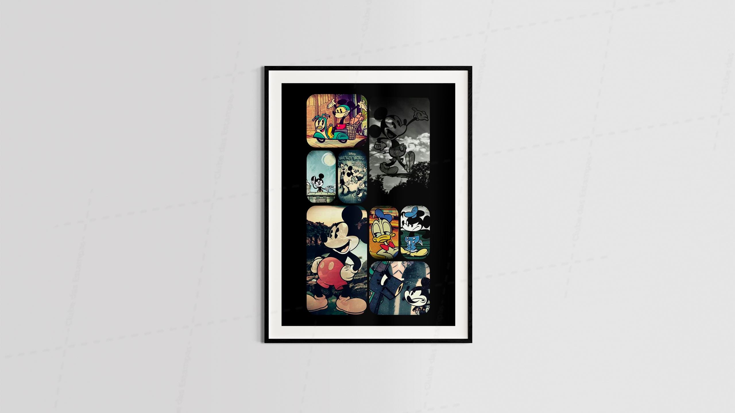 Arte mikey pato donald pluto estilo desenho animado geek maneira - para quadros e placas decorativos