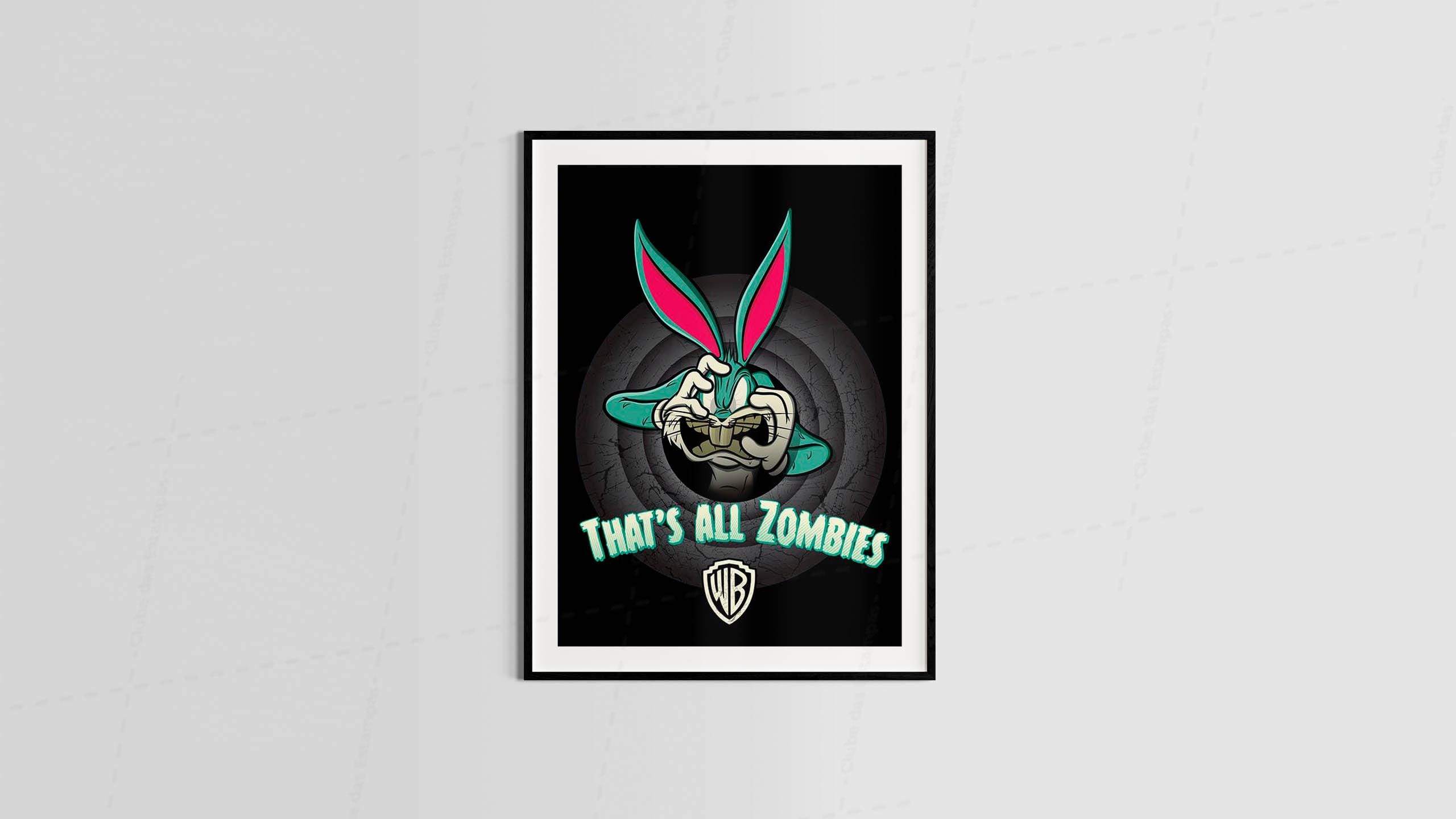 Arte pernalonga zumbi estilo desenho animado geek maneira - para quadros e placas decorativos (14-63