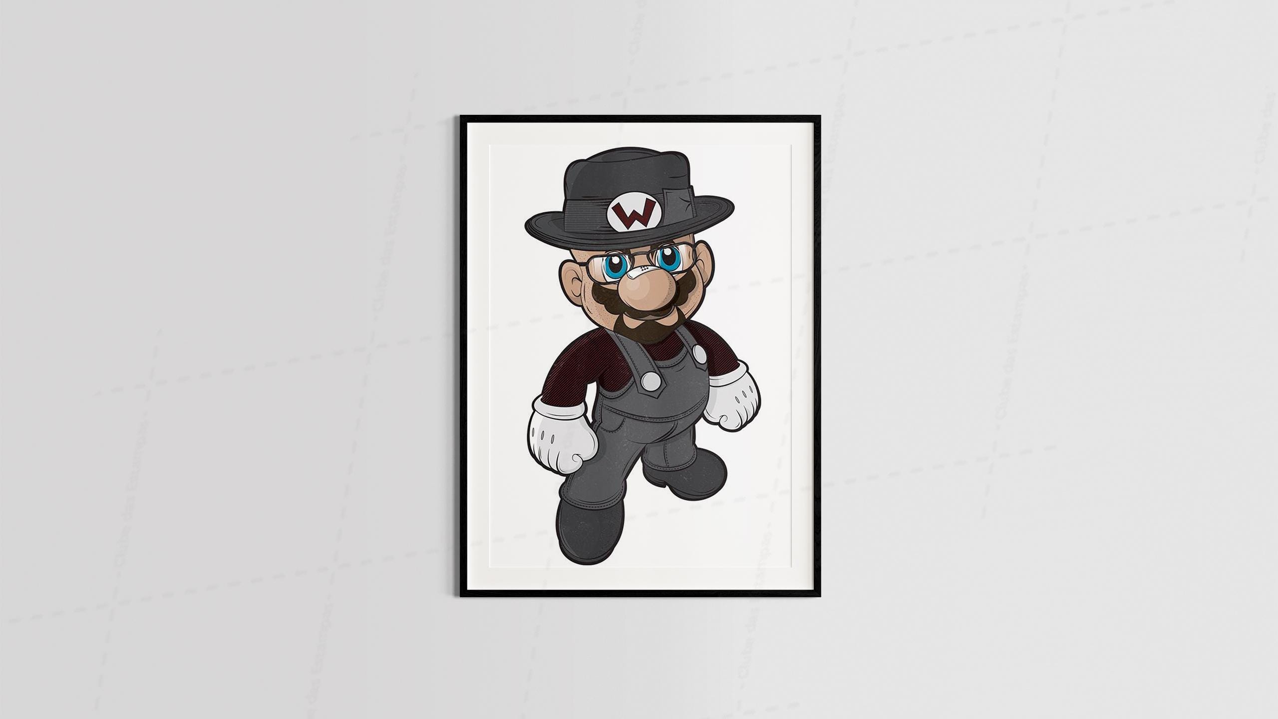 Arte mario bros desenho animado geek maneira para quadro e placas decorativas-6342