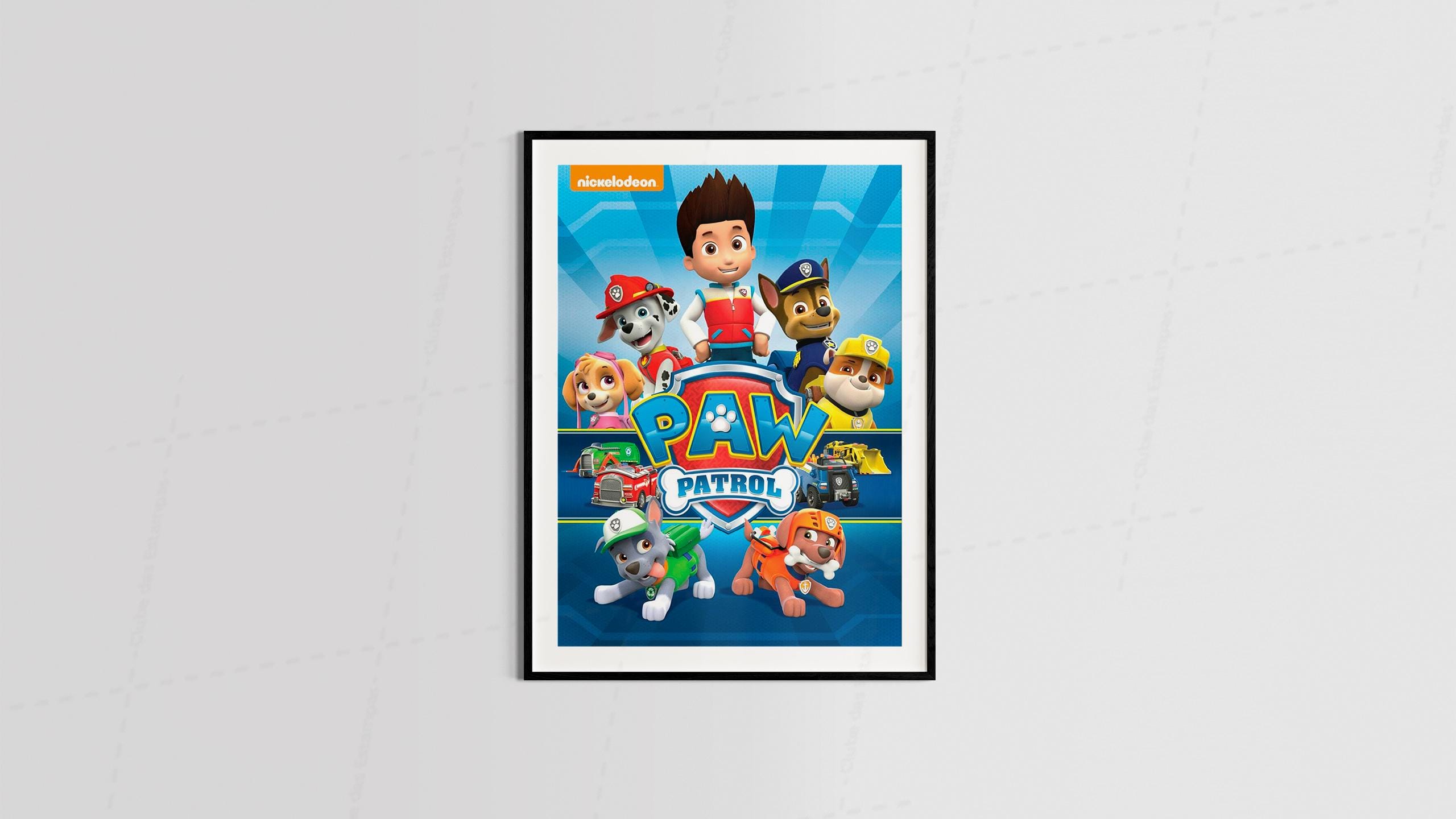 Arte patrulha canina PAW desenho animado geek maneira para quadro e placas decorativas-6347