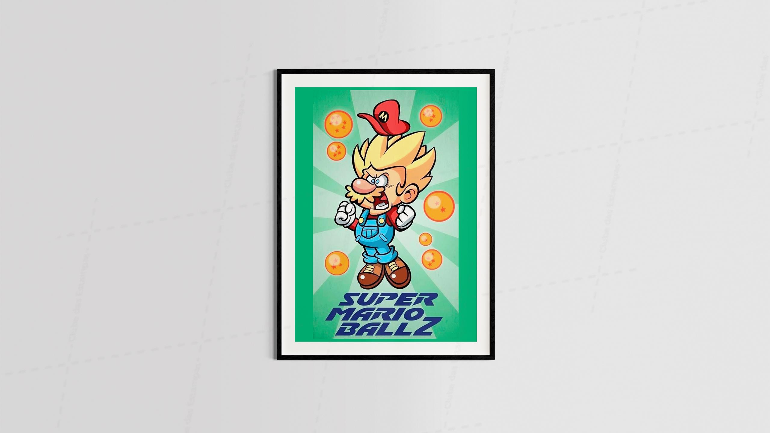 Arte super mario ball z animes filmes desenho animado para quadros e placas-6409