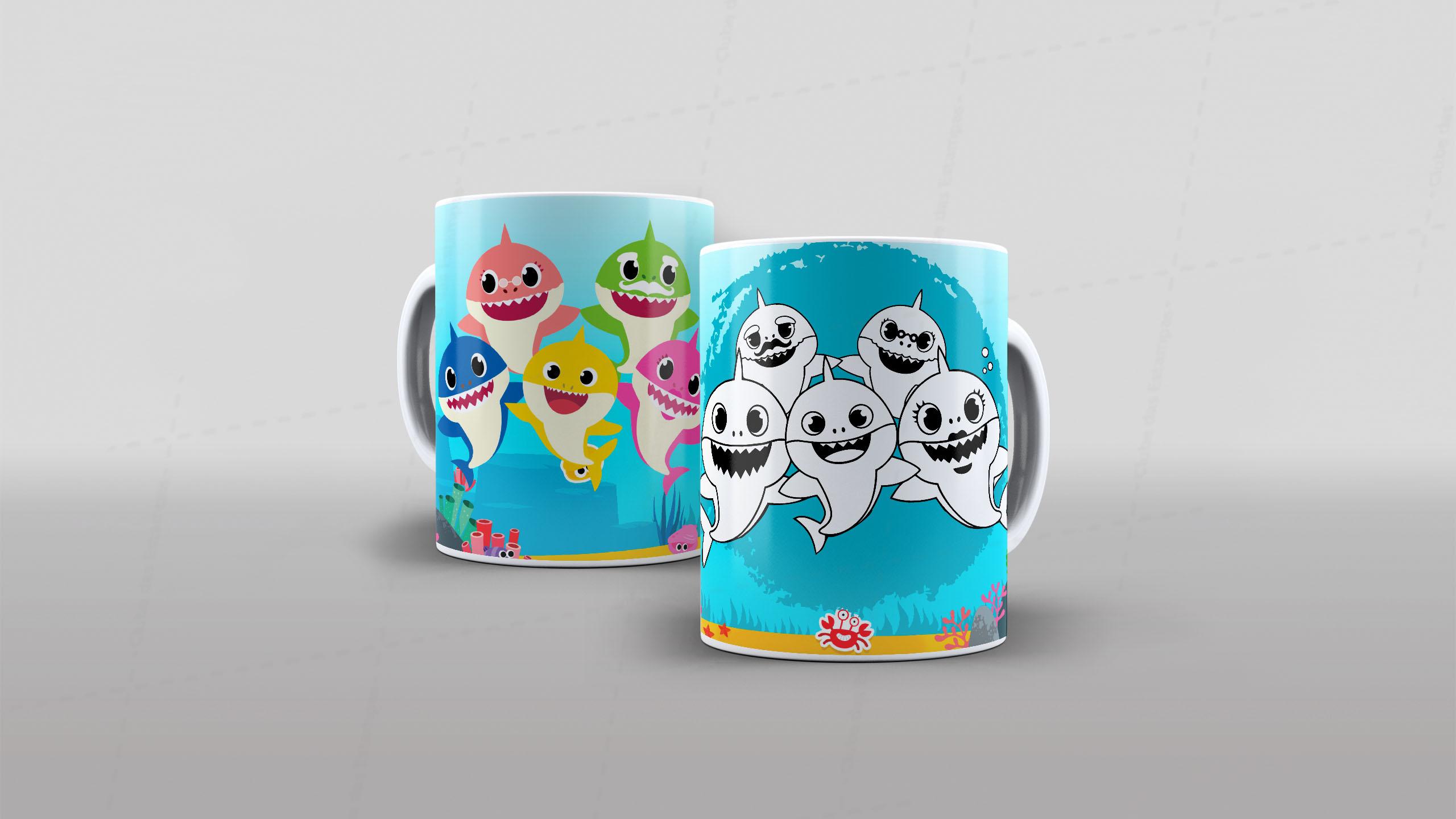 Arte Baby Shark - CANECA POLÍMERO-6474