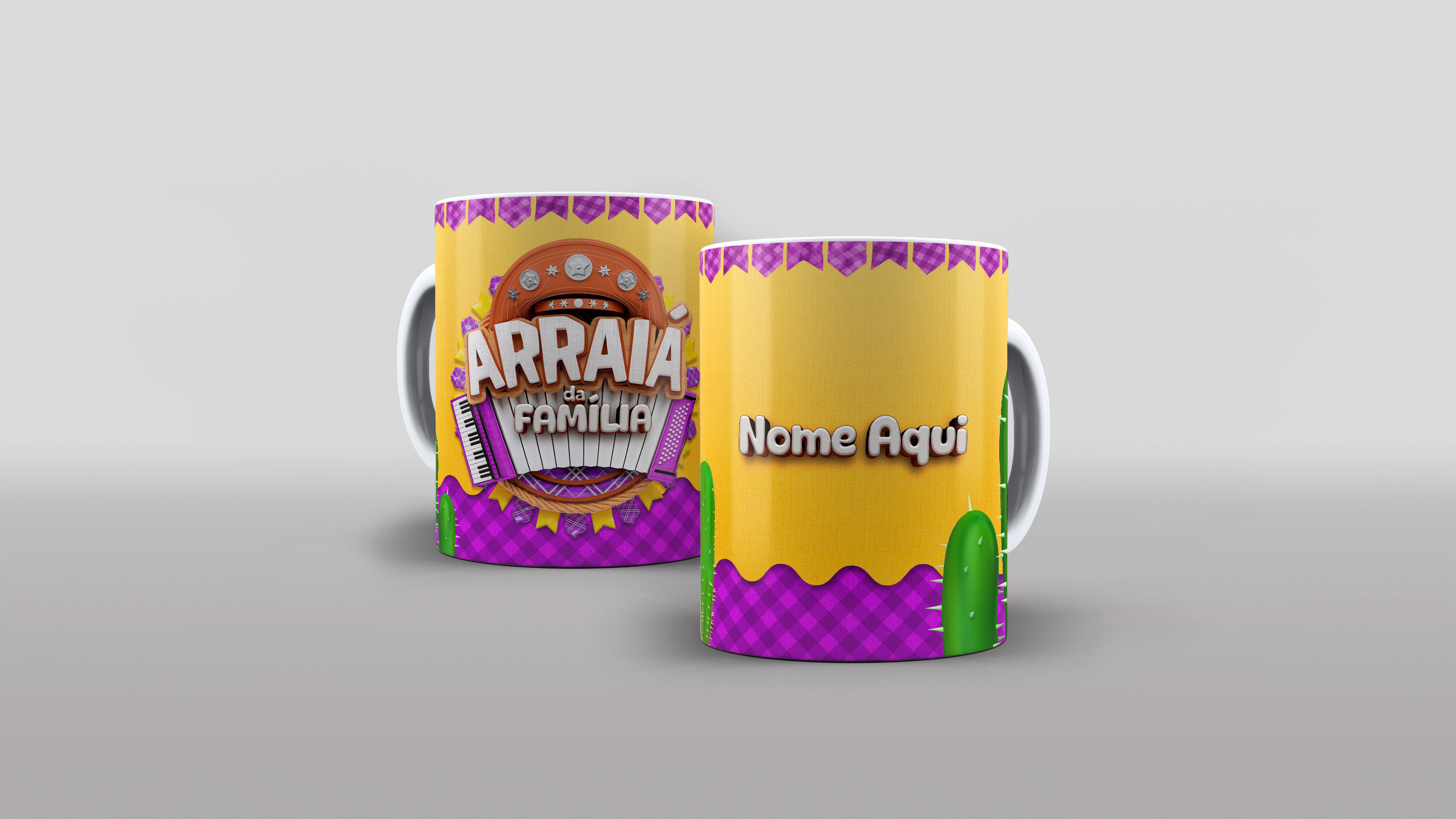 Arte Caneca Arraiá Da Familia Com Nome Top-17