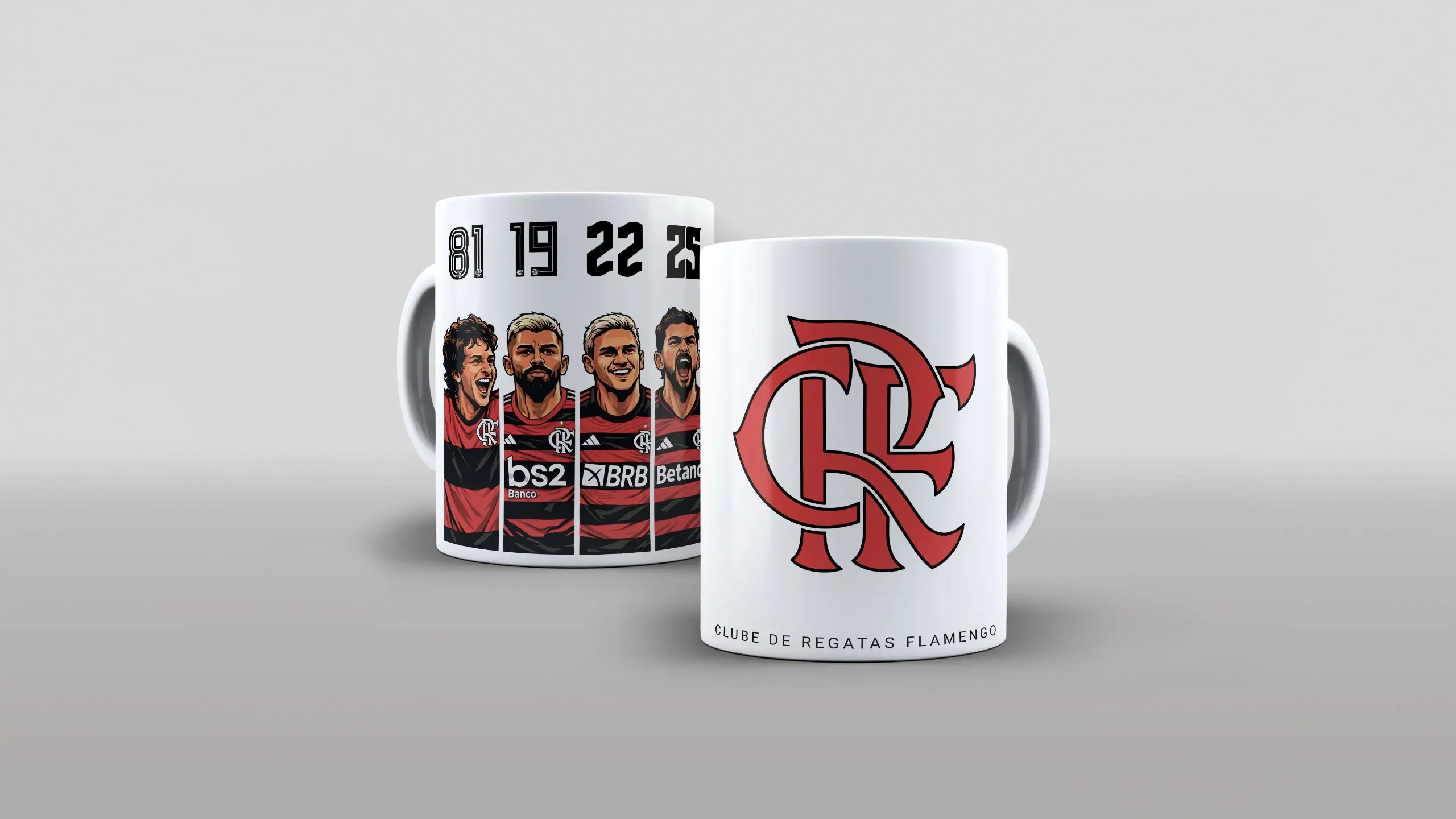 Arte clube de regatas flamengo ano 81 19 22 25 zico gabigol pra caneca