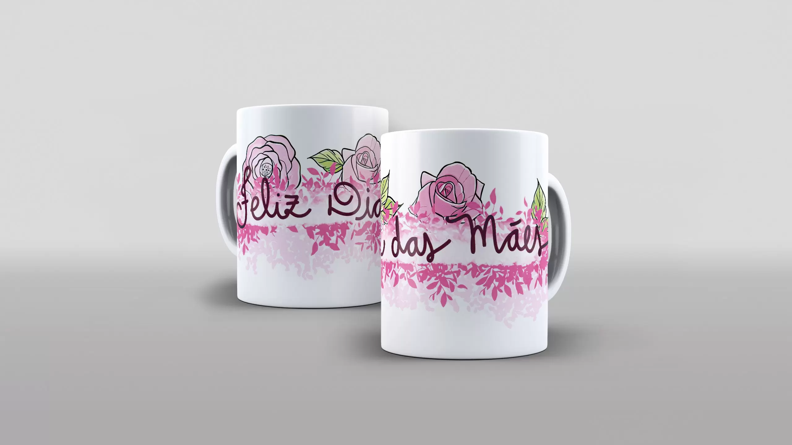 Arte feliz dia das mães com flores rosas